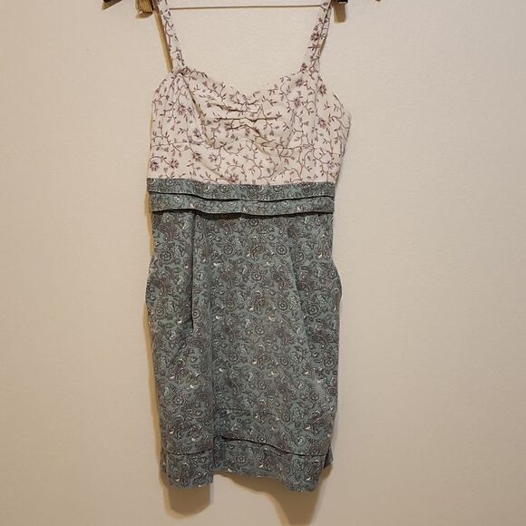 Aritzia Wilfred Floral Paisley Pocket Mini Dress 6 Retro - Picture 1 of 7